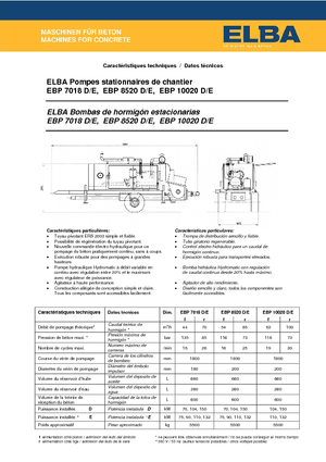 Pompe per calcestruzzo fisse Elba EBP 10020 E