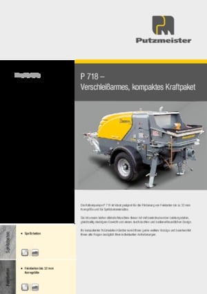 Pompe per calcestruzzo fisse Putzmeister P 718 SD