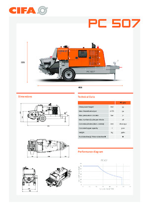Pompe per calcestruzzo fisse CIFA PC 507