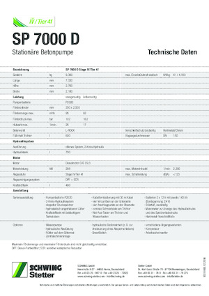 Pompe per calcestruzzo fisse SCHWING-Stetter SP 7000 D