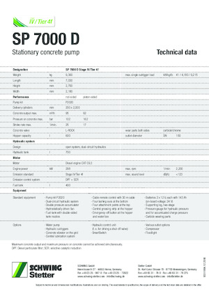 Pompe per calcestruzzo fisse SCHWING-Stetter SP 7000 D