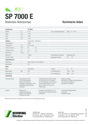 Pompe per calcestruzzo fisse SCHWING-Stetter SP 7000 E