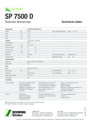 Pompe per calcestruzzo fisse SCHWING-Stetter SP 7500 D