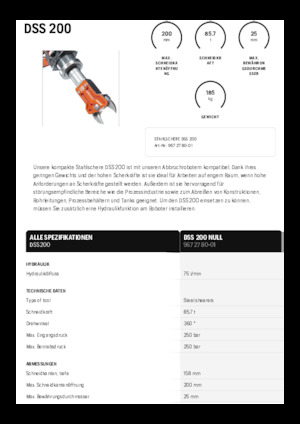Multiprocessori idraulici (Cesoie) Husqvarna DSS 200