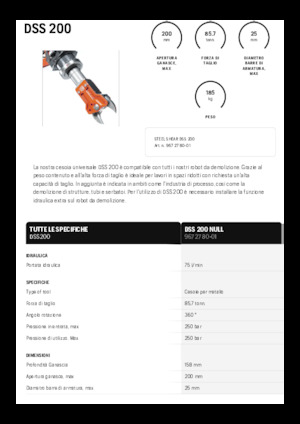 Multiprocessori idraulici (Cesoie) Husqvarna DSS 200