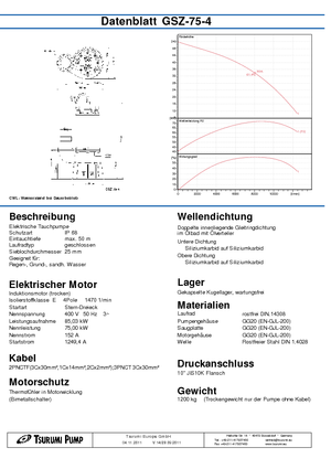 Pompe fognarie Tsurumi-Pumpen GSZ75-4