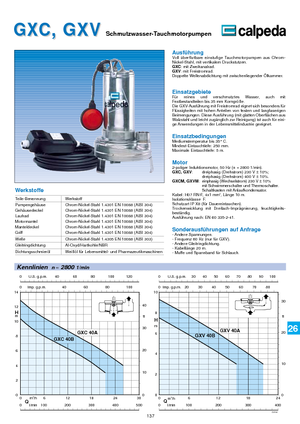 Pompe fognarie Calpeda GXV 40 B