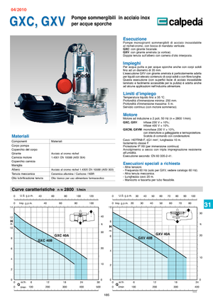 Pompe fognarie Calpeda GXV 40 B