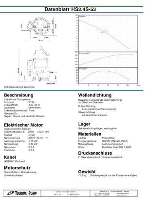 Pompe fognarie Tsurumi-Pumpen HSA2.4S