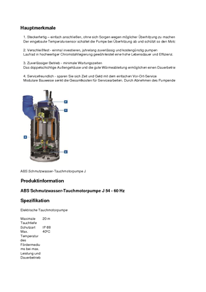 Pompe fognarie ABS-Pumpen J 54 HD direkt