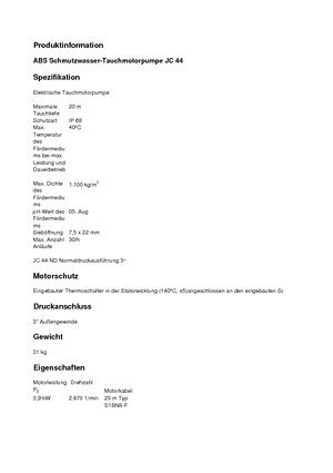 Pompe fognarie ABS-Pumpen JC 34 HD