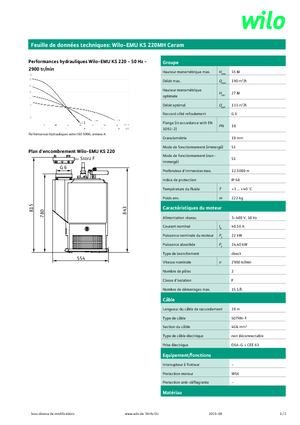 Pompe fognarie WILO-EMU Pumpen KS 220 MH Ceram