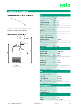 Pompe fognarie WILO-EMU Pumpen EMU KS 24DS 