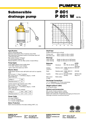 Pompe fognarie Pumpex P 801 N 32