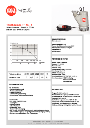 Pompe fognarie Mast-Pumpen TP 15-1
