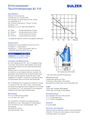 Pompe fognarie Sulzer XJ 110 ND