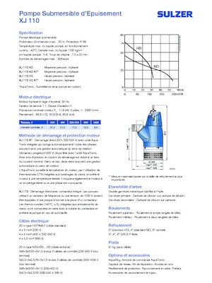 Pompe fognarie Sulzer XJ 110 ND