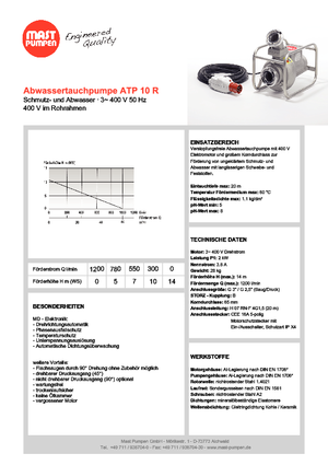Pompe autoadescanti per acque torbide Mast-Pumpen ATP 10 R