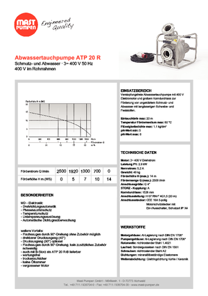 Pompe autoadescanti per acque torbide Mast-Pumpen ATP 20 R