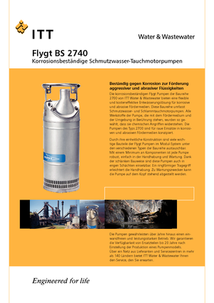 Pompe autoadescanti per acque torbide Flygt-Pumpen BS 2750 HT