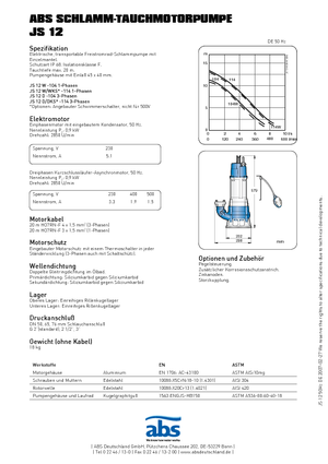 Pompe autoadescanti per acque torbide ABS-Pumpen JS 12 W