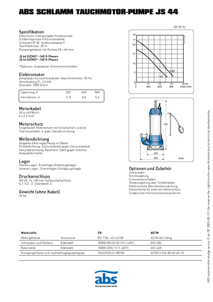 Pompe autoadescanti per acque torbide ABS-Pumpen JS 44 D