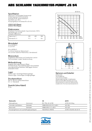 Pompe autoadescanti per acque torbide ABS-Pumpen JS 54 D