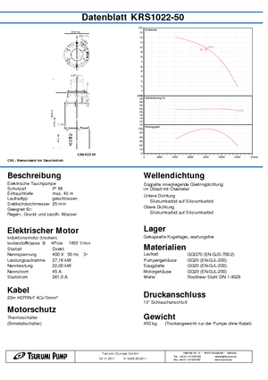 Pompe autoadescanti per acque torbide Tsurumi-Pumpen KRS1022-50