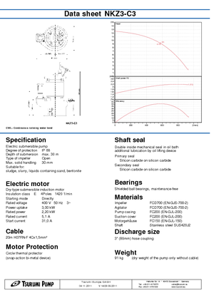 Pompe autoadescanti per acque torbide Tsurumi-Pumpen NKZ3-C3