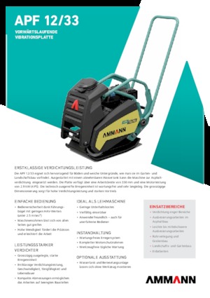 Piastre vibranti monodirezionali Ammann APF 1233