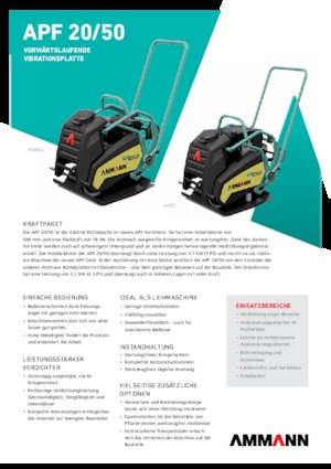 Piastre vibranti monodirezionali Ammann APF 2050
