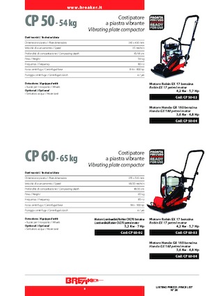 Piastre vibranti monodirezionali Breaker CP 60-03