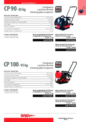 Piastre vibranti monodirezionali Breaker CP 100-04