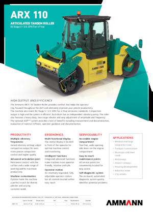 Compattatori stradali vibranti tandem Ammann ARX 110 St V