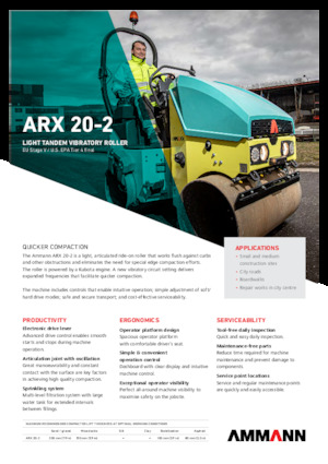 Compattatori stradali vibranti tandem Ammann ARX 20-2
