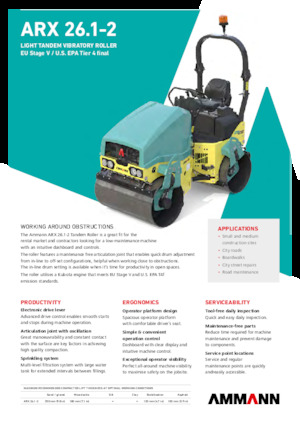 Compattatori stradali vibranti tandem Ammann ARX 26.1-2