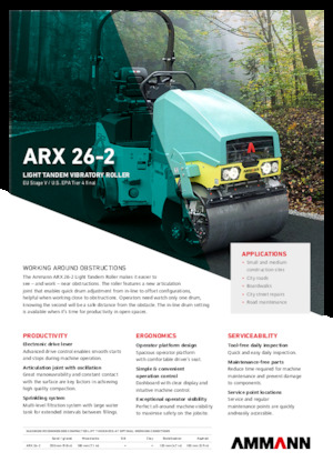 Compattatori stradali vibranti tandem Ammann ARX 26-2