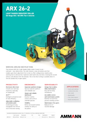 Compattatori stradali vibranti tandem Ammann ARX 26-2 T4f