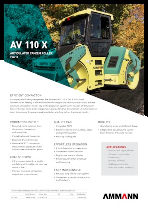 Compattatori stradali vibranti tandem Ammann AV 110 X