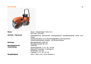 Compattatori stradali vibranti tandem Atlas AW 260