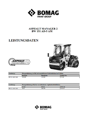 Compattatori stradali vibranti tandem Bomag BW 151 AD-5 AM