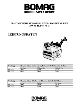 Compattatori stradali vibranti tandem Bomag BW 65 H E-Start