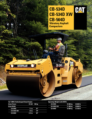 Compattatori stradali vibranti tandem Caterpillar CB534D XW