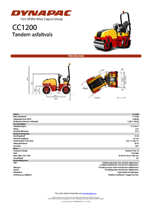 Compattatori stradali vibranti tandem Dynapac CC 1200