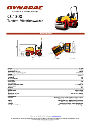Compattatori stradali vibranti tandem Dynapac CC 1300