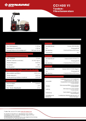 Compattatori stradali vibranti tandem Dynapac CC 1400 VI