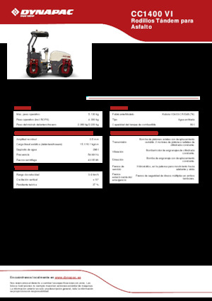 Compattatori stradali vibranti tandem Dynapac CC 1400 VI