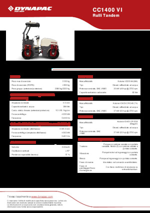 Compattatori stradali vibranti tandem Dynapac CC 1400 VI
