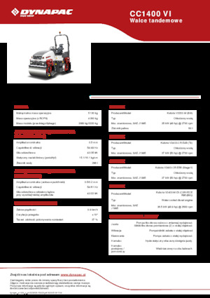 Compattatori stradali vibranti tandem Dynapac CC 1400 VI