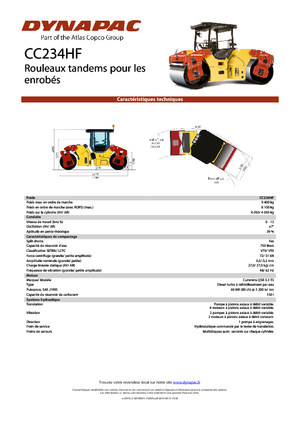 Compattatori stradali vibranti tandem Dynapac CC 234 HF